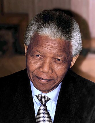 Portrait or historical depiction of Nelson Mandela