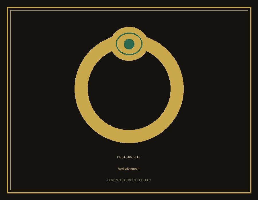 Chief bracelet — gold with green, design sheet